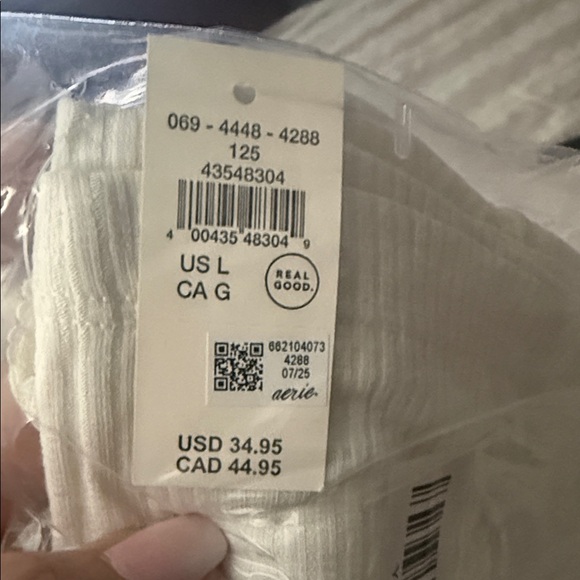 Aerie Cream Ribbed Tank with Lace Trim - Picture 6 of 6